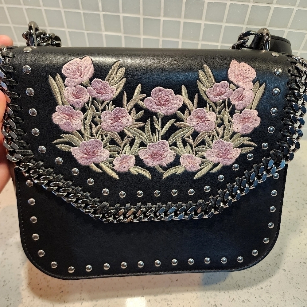 AUTH! Stella McCartney Falabella Chain Bag with Floral Embroidery - Picture 9 of 16